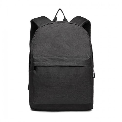 E1930 - Kono Durable Polyester Everyday Backpack With Sleek Design - Black | Neil's Luggage Store