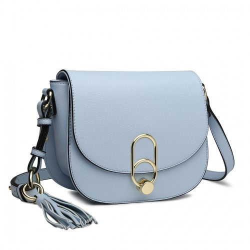 LZ1831 - MISS LULU CROSS BODY SADDLE BAG - BLUE | Neil's Luggage Store