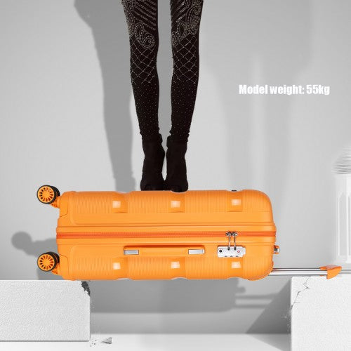 K2092L - Kono Bright Hard Shell PP Suitcase 3 Pieces Set - Classic Collection - Orange | Neil's Luggage Store