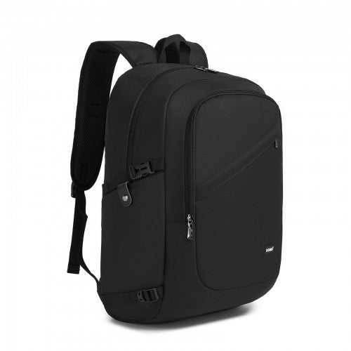 BPK2501 - Kono Modern Urban Style Laptop Backpack – School & Commuter Rucksack with USB & Type-C Charging Port - Black | Neil's Luggage Store