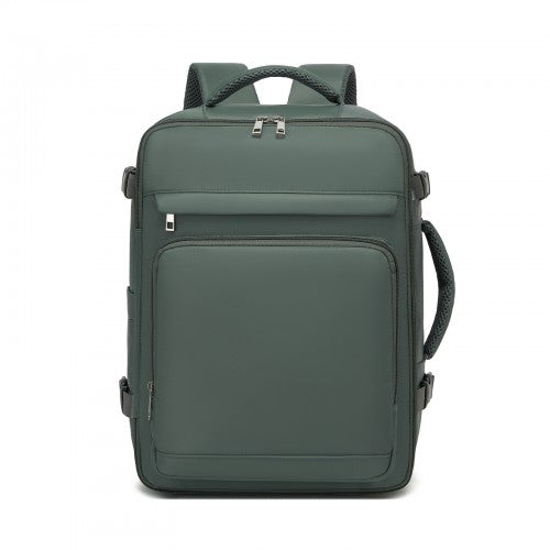 BPK2601- Kono Cabin Travel Backpack 40×20×30 cm – Water-Resistant, Multi-Compartment, Padded Laptop, Anti-Theft, Carry-On Tote - Green | Neil's Luggage Store