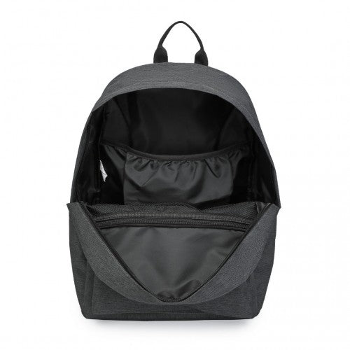 E1930 - Kono Durable Polyester Everyday Backpack With Sleek Design - Dark Grey | Neil's Luggage Store
