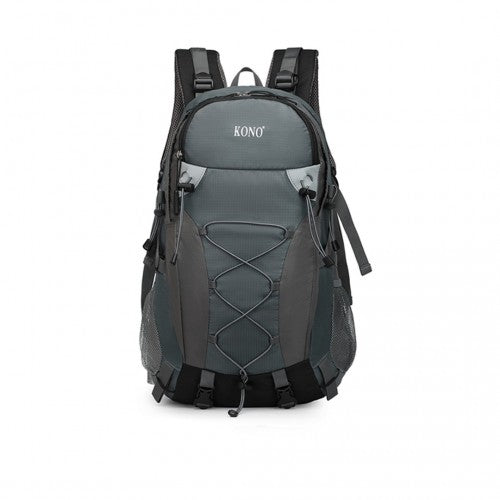 Kono Multi-Functional Outdoor Hiking Backpack with Rain Cover - Grey