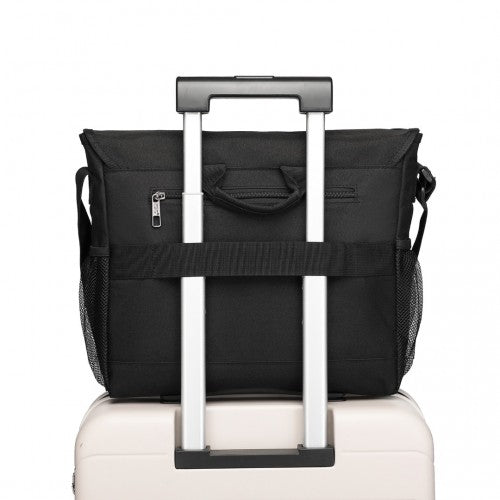 EQ2260 Kono High Security Crossbody Laptop Messenger Bag Black | Neil's Luggage Store