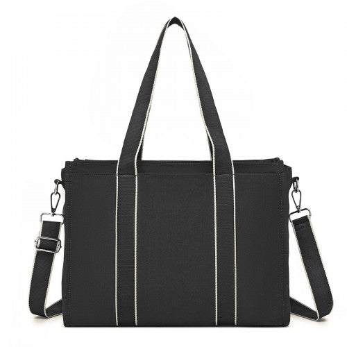 Miss Lulu Wearproof Large Capacity Tote Bag With 15.6 Inch Laptop Sleeve Black | Neil's Luggage Store