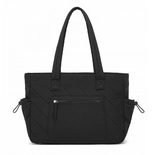 HBM2612 - Miss Lulu Minimalist Durable Shoulder Bag for Work, School & Travel with Laptop Sleeve and Multiple Pockets - Black | Neil's Luggage Store