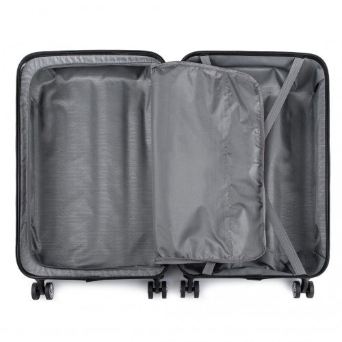 K1777-1L - Kono 19 Inch ABS Lightweight Compact Hard Shell Cabin Suitcase Travel Carry-On Luggage - Black | Neil's Luggage Store