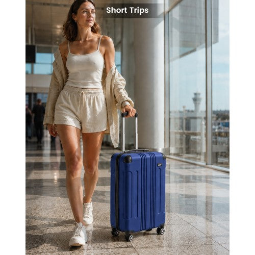 Kono 19 Inch Lightweight ABS Hard Shell Cabin Carry On Suitcase Navy | Neil's Luggage Store