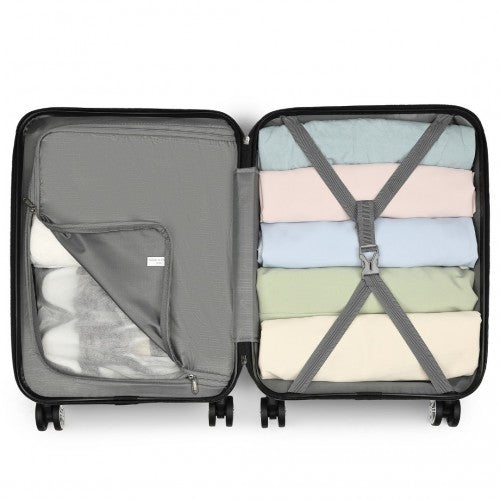 K1871-1L - Kono ABS 20 Inch Sculpted Horizontal Design Cabin Luggage - Mint Green | Neil's Luggage Store