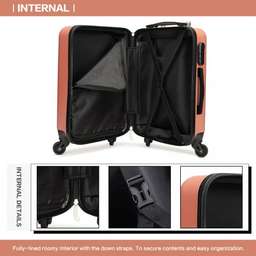 K1872L - Kono 28 Inch ABS Hard Shell Luggage 4 Wheel Spinner Suitcase - Nude | Neil's Luggage Store