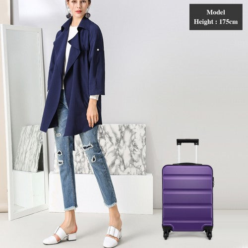 K1991-1L - Kono 19 Inch Horizontal Design ABS Hard Shell Suitcase With TSA Lock - Purple | Neil's Luggage Store