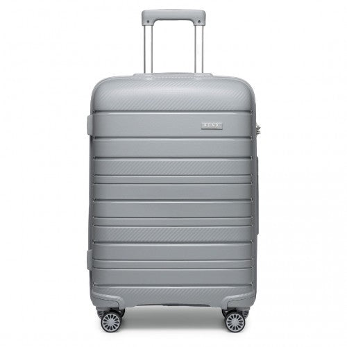K2091L - Kono 20 Inch Multi Texture Hard Shell PP Suitcase - Classic Collection - Grey | Neil's Luggage Store
