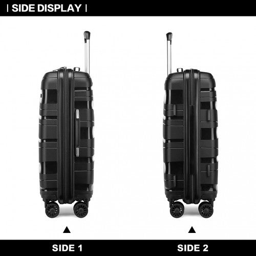 K2094L - Kono 28 Inch Lightweight Polypropylene Hard Shell Suitcase With TSA Lock - Black | Neil's Luggage Store