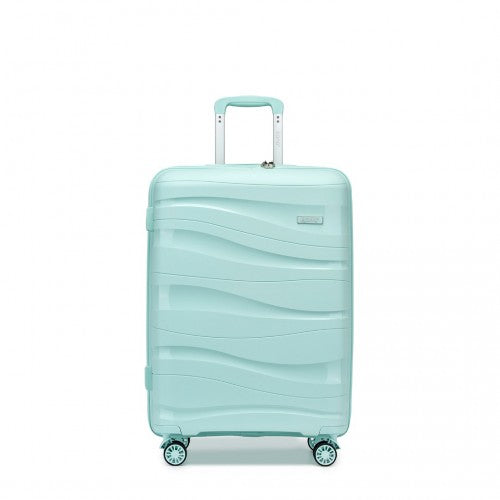 K2094L - Kono 24 Inch Lightweight Polypropylene Hard Shell Suitcase With TSA Lock - Mint Green | Neil's Luggage Store