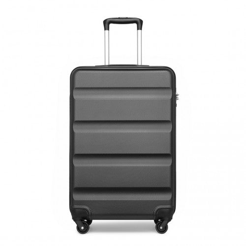K2191L - Kono 19 Inch Cabin Size Carry On Suitcase - Streamlined Lightweight ABS Hardshell with Secure TSA Lock - Grey | Neil's Luggage Store