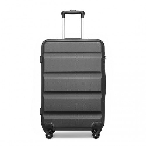K2191L - Kono 24 Inch Check in Luggage - Streamlined ABS Hardshell Suitcase with Secure TSA Lock - Grey | Neil's Luggage Store