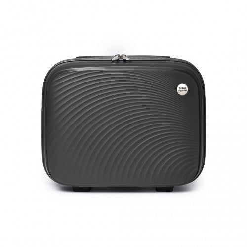 K2393L - British Traveller Lightweight 14 Inch Polypropylene Vanity Case - Black | Neil's Luggage Store