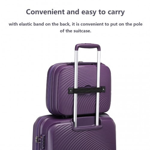 K2393L - British Traveller Lightweight 14 Inch Polypropylene Vanity Case - Purple | Neil's Luggage Store