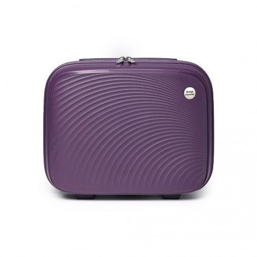 K2393L - British Traveller Lightweight 14 Inch Polypropylene Vanity Case - Purple | Neil's Luggage Store
