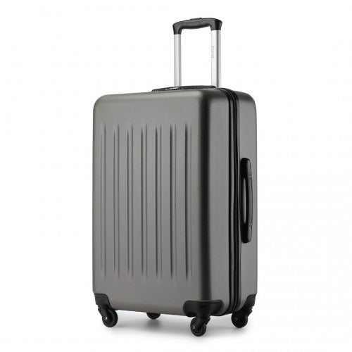 Kono Premium 3-Piece Vertical Textured Hard Shell Luggage Set with 3-Digit Lock & Silent Wheels - Grey
