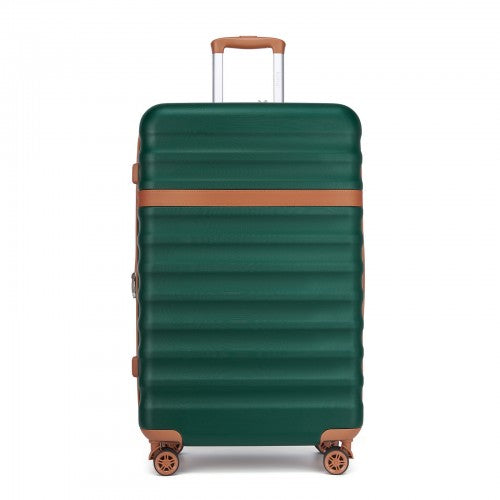 KSK2484 - Kono 28 Inch Expandable Lightweight Hard Shell ABS+PC Check-In Suitcase with TSA Lock Ideal for Extended Trips and Secure Travel - Green And Brown | Neil's Luggage Store