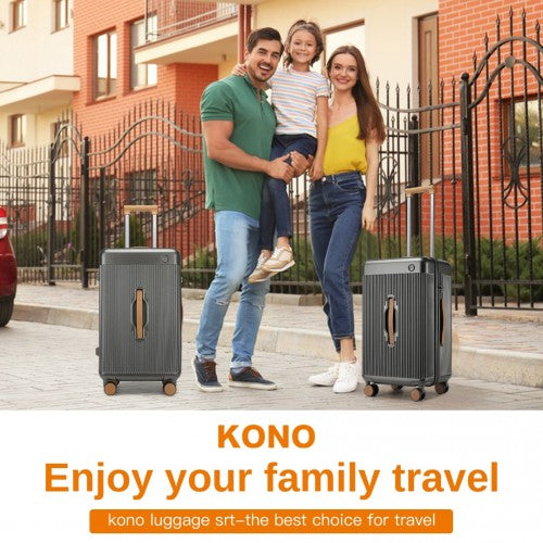 KSK2488 - Kono 24 Inch Premium Hard Shell Check-In Suitcase Durable ABS and PC with TSA Lock and Multi-Handle Design for Effortless Travel - Grey And Brown | Neil's Luggage Store