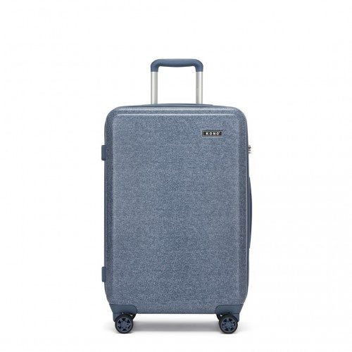 KSK2494 - Kono 24 Inch Minimalist Hard Shell ABS+PC Check-In Suitcase with TSA Lock 360° Spinner Wheels - Denim Blue