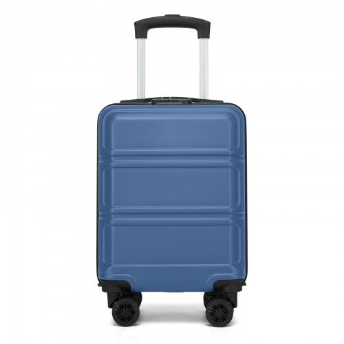 KSK2581 - Kono 15″ Lightweight ABS+PC Hard Shell Cabin Suitcase with Removable Spinner Wheels (45×30×20 cm) - Navy