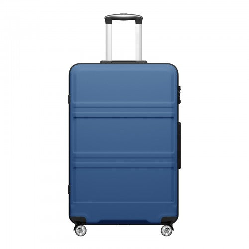 KSK2581 - Kono 28 Inch Large Capacity ABS+PC Hard Shell Suitcase, TSA Lock YKK Zipper 360° Silent Spinner Wheels Luggage - Navy And Black | Neil's Luggage Store
