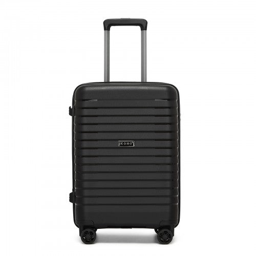 KSK2595 - Kono 20-Inch Hard Shell Scratch-Resistant PP Luggage with Cup Holder, TSA Lock & Expandable Design-Cabin Trolley For Travel - Black | Neil's Luggage Store