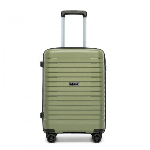 KSK2595 - Kono 20-Inch Hard Shell Scratch-Resistant PP Luggage with Cup Holder, TSA Lock & Expandable Design-Cabin Trolley For Travel - Green | Neil's Luggage Store