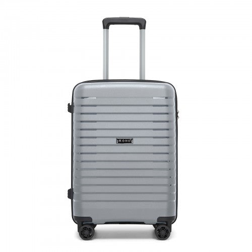 KSK2595 - Kono 20-Inch Hard Shell Scratch-Resistant PP Luggage with Cup Holder, TSA Lock & Expandable Design-Cabin Trolley For Travel - Grey | Neil's Luggage Store