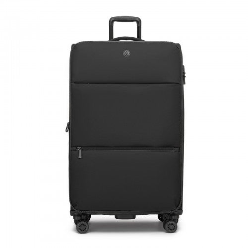 KSN2593 - 30 inch Women's Lightweight Softshell Suitcase with Spinner Wheels and Spacious Compartments - Black | Neil's Luggage Store