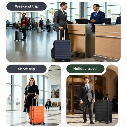 KSN2691 - 28 Inch Large Checked Luggage, Premium ABS Hard Shell Suitcase with 360 Silent Wheels & Secure Combination Lock - Black