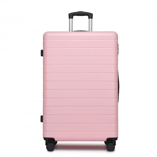 KSN2691 - 28 Inch Large Checked Luggage, Premium ABS Hard Shell Suitcase with 360 Silent Wheels & Secure Combination Lock - Pink | Neil's Luggage Store