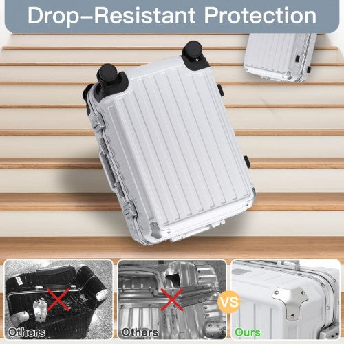 KSS2481 - Supercase Durable 20 Inch PC Hardshell Aluminum Frame Suitcase With TSA Lock - White | Neil's Luggage Store