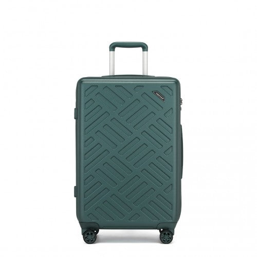 KSS2495 - Supercase 24 Inch Sleek Geometric Pattern Hard Shell ABS+PC Check-In Suitcase with TSA Lock for Effortless Travel - Military Green | Neil's Luggage Store