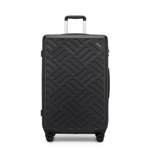 KSS2495 - Supercase 28 Inch Sleek Geometric Pattern Hard Shell ABS+PC Check-In Suitcase with TSA Lock for Effortless Travel - Black | Neil's Luggage Store