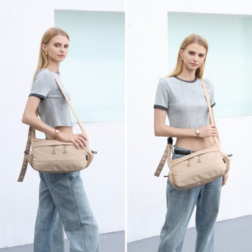 MSM2424 - Miss Lulu Ultra-Light Water-Resistant Urban Casual Commuter Crossbody Bag - Khaki | Neil's Luggage Store