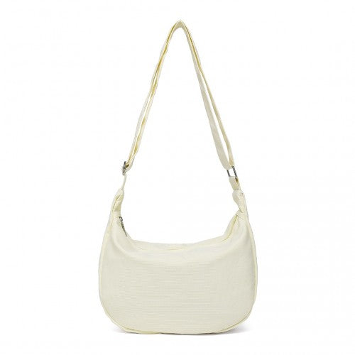 S2314 - Water-resistant Portable Crescent Shoulder Cross Body Bag - Beige | Neil's Luggage Store