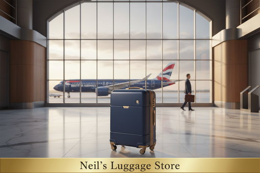 "Hard shell cabin suitcase for British Airways travel — Neil's Luggage Store authorised UK luggage retailer"