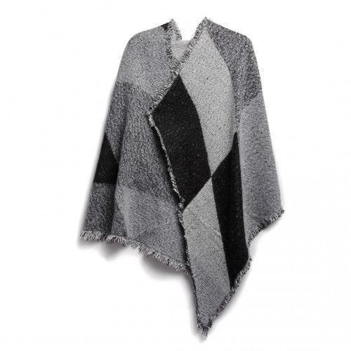 S6427 - Women Ladies Fashion Plaid Scarf Blanket Winter Warm Wrap Shawl - Black | Neil's Luggage Store