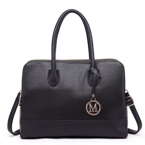LT1726 - Miss Lulu Textured PU Leather Medium Size Classic Tote Bag Shoulder Bag | Neil's Luggage Store