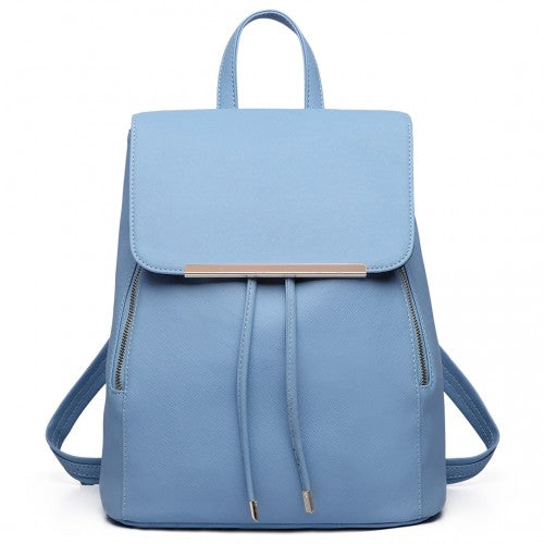 E1669 - Miss Lulu Faux Leather Stylish Fashion Backpack - Light Blue | Neil's Luggage Store