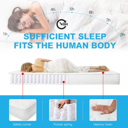 MTS002 - Good Nite Premium King Size Memory Foam Quilted Spring Mattress - Medium Firmness Breathable Fabric Mattress - 150×200×20cm | Neil's Luggage Store