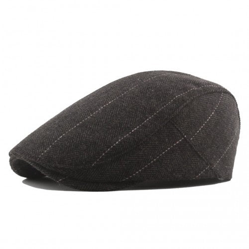 CAP-1 - Men's Newsboy Baker Boy Herringbone Flat Cap Hat - Brown | Neil's Luggage Store