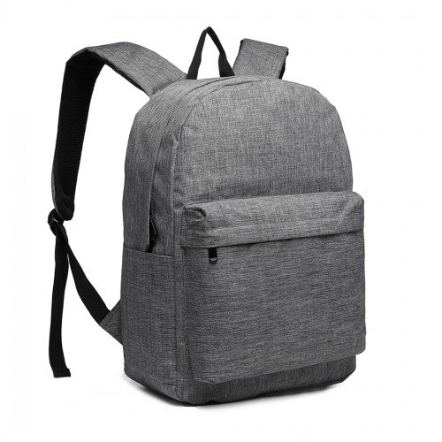 E1930 - Kono Durable Polyester Everyday Backpack With Sleek Design - Grey | Neil's Luggage Store