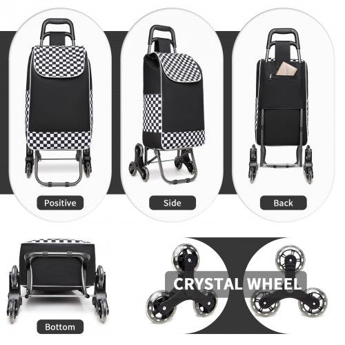 EQ2043 - Kono 6 Wheel Push Shopping Trolley - Black | Neil's Luggage Store