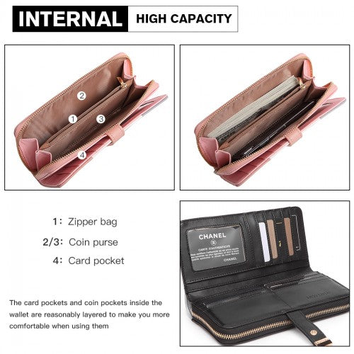 LP2030 - Miss Lulu Tri Colour Women's Leather Look Purse - Grey | Neil's Luggage Store