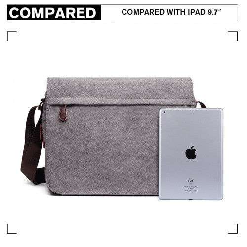 LB1925 - Kono Classic Expanding Messenger Bag - Grey | Neil's Luggage Store